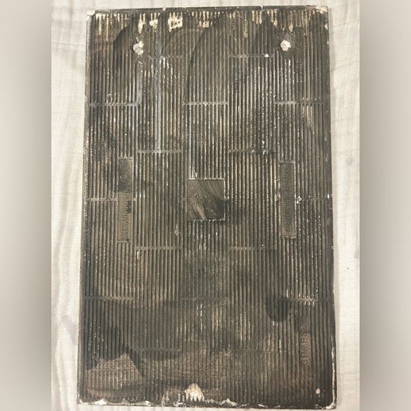 Antique Painted Porcelain Tile. 15.75x10” with holes for hanging. - Picture 2 of 6